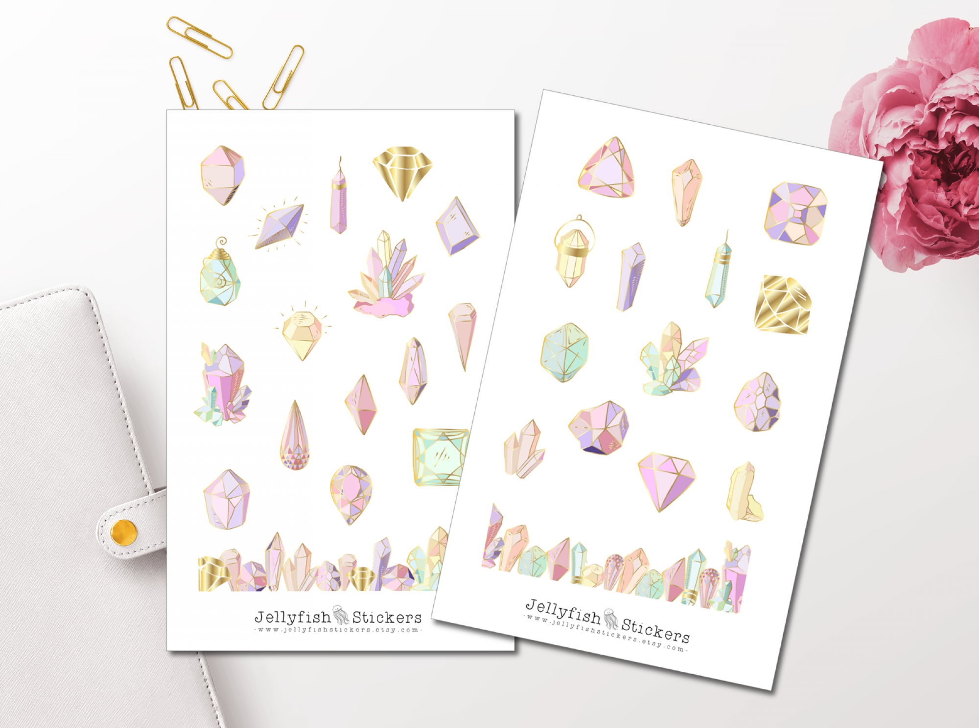 Pastel Crystals Sticker Set